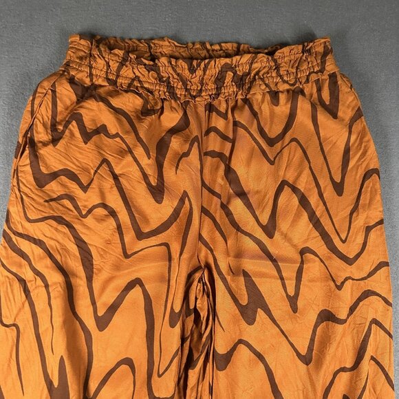 S by Anthropologie Pants Womens Small Wide Leg Pull On Zigzag Pattern Viscose - Picture 3 of 11